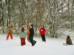 Die Klasse 5a am Fachtag 2003 im Wintersportgebiet
