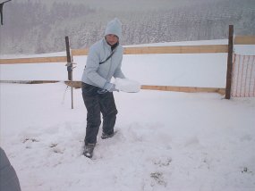 Die Klasse 5a am Fachtag 2003 im Wintersportgebiet
