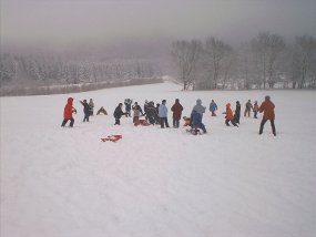Die Klasse 5a am Fachtag 2003 im Wintersportgebiet